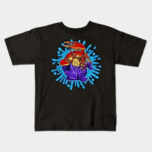 crabs fight fish illustration Kids T-Shirt